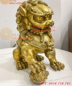 Đôi Nghê Ngồi Bằng Đồng Cao 22cm Phong Thủy