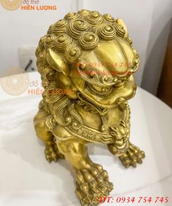 Đôi Nghê Ngồi Bằng Đồng Cao 22cm Phong Thủy