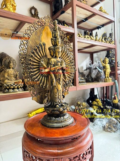 Tượng Thiên Thủ Thập Nhất Diện Bằng Đồng Cao 70cm