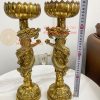 Đôi Chân Nến Rồng Cuộn Bằng Đồng Cao 38cm