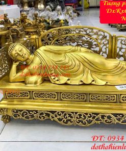 Tượng Phật Nằm Niết Bàn Bằng Đồng Dài 43cm