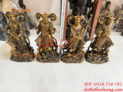Bộ Tứ Đại Thiên Vương Cao 40cm Bằng Đồng Hun