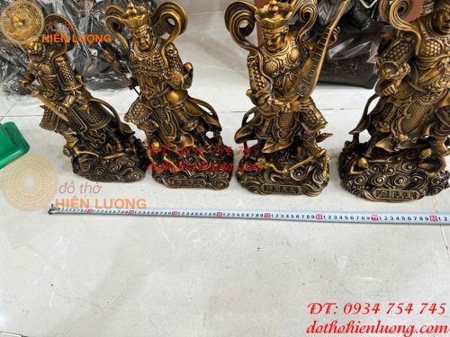 Bộ Tứ Đại Thiên Vương Cao 40cm Bằng Đồng Hun