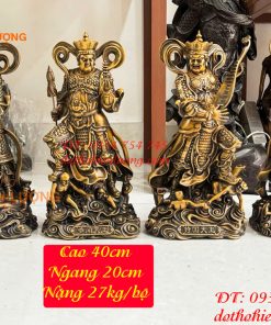 Bộ Tứ Đại Thiên Vương Cao 40cm Bằng Đồng Hun