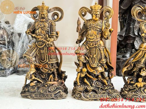 Bộ Tứ Đại Thiên Vương Cao 40cm Bằng Đồng Hun
