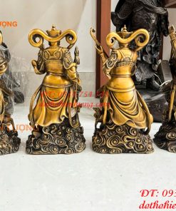 Bộ Tứ Đại Thiên Vương Cao 40cm Bằng Đồng Hun