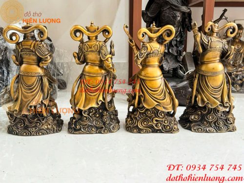 Bộ Tứ Đại Thiên Vương Cao 40cm Bằng Đồng Hun