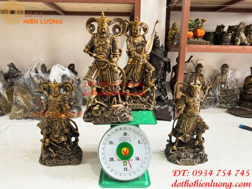 Bộ Tứ Đại Thiên Vương Cao 40cm Bằng Đồng Hun
