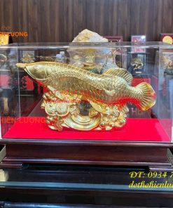 Cá Kim Long Bằng Đồng Dát Vàng 9999
