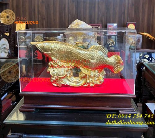 Cá Kim Long Bằng Đồng Dát Vàng 9999