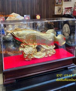 Cá Kim Long Bằng Đồng Dát Vàng 9999