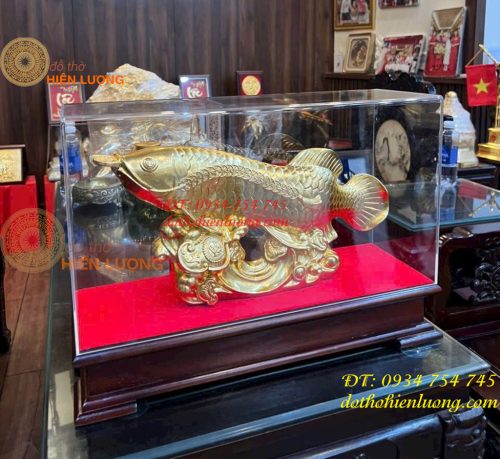 Cá Kim Long Bằng Đồng Dát Vàng 9999