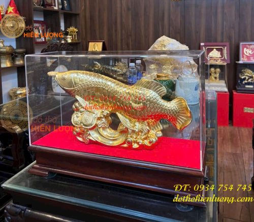 Cá Kim Long Bằng Đồng Dát Vàng 9999