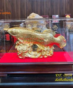 Cá Kim Long Bằng Đồng Dát Vàng 9999