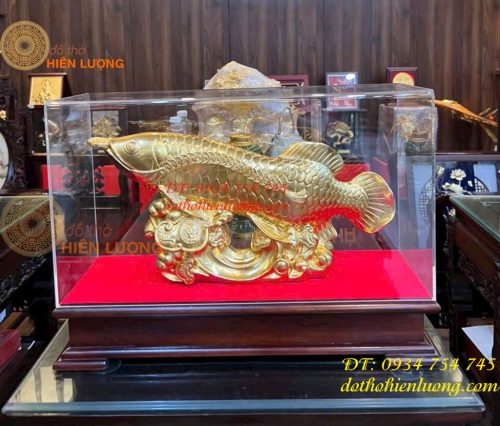 Cá Kim Long Bằng Đồng Dát Vàng 9999