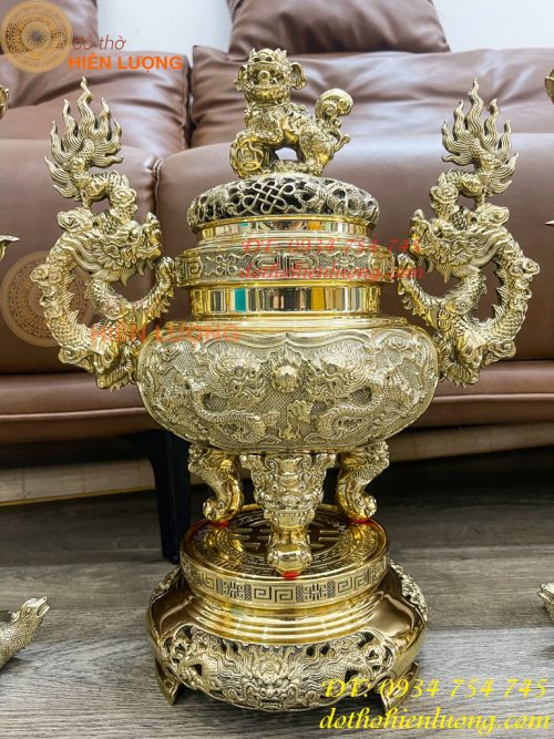 Quả Đỉnh Bằng Đồng Vĩnh Tiến Số 2 Cao 42cm