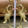 Đôi Hạc Ngậm Sen Số 2 Bằng Đồng Vĩnh Tiến Cao 41cm