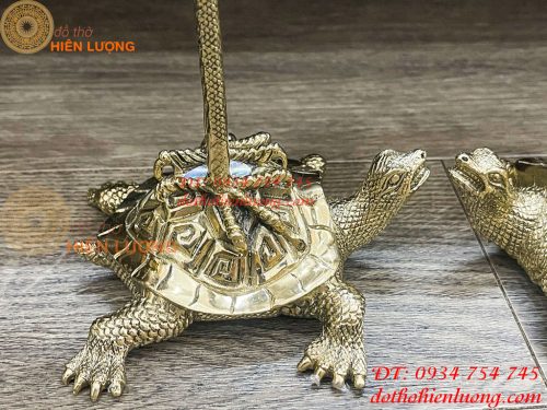 Đôi Hạc Ngậm Sen Số 2 Bằng Đồng Vĩnh Tiến Cao 41cm