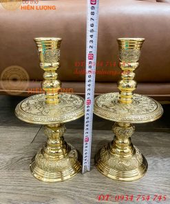 Đôi Chân Nến Số 2 Bằng Đồng Vĩnh Tiến Cao 34cm