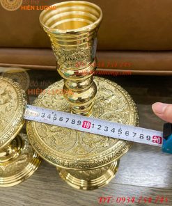 Đôi Chân Nến Số 2 Bằng Đồng Vĩnh Tiến Cao 34cm