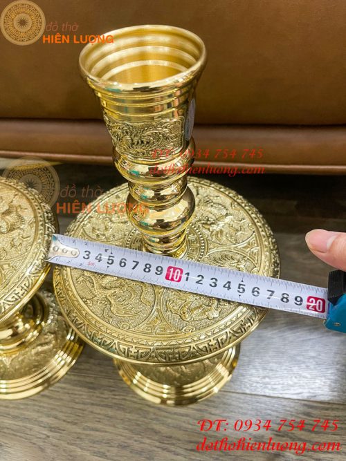 Đôi Chân Nến Số 2 Bằng Đồng Vĩnh Tiến Cao 34cm