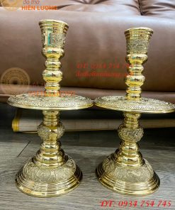 Đôi Chân Nến Số 2 Bằng Đồng Vĩnh Tiến Cao 34cm