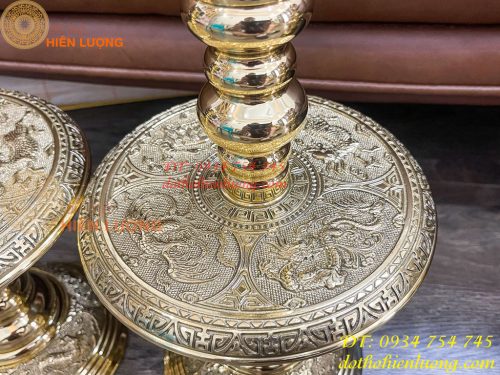 Đôi Chân Nến Số 2 Bằng Đồng Vĩnh Tiến Cao 34cm