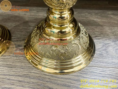 Đôi Chân Nến Số 2 Bằng Đồng Vĩnh Tiến Cao 34cm