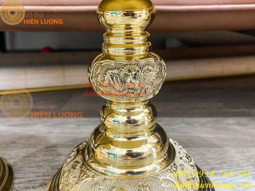 Đôi Chân Nến Số 2 Bằng Đồng Vĩnh Tiến Cao 34cm