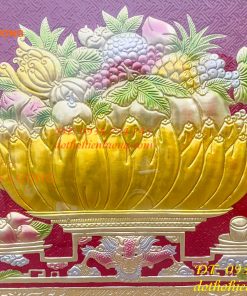Tranh Mâm Ngũ Quả 72x117cm Bằng Đồng Thờ Cúng