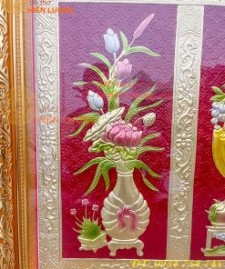 Tranh Mâm Ngũ Quả 72x117cm Bằng Đồng Thờ Cúng