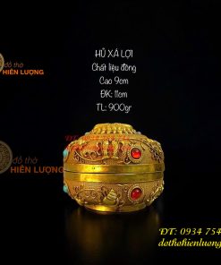 Bát Tụ Bảo Hình Phật Bằng Đồng Gắn Ngọc Cao Cấp