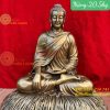 Tượng Thích Ca Ngồi Bệ Rơm Bằng Đồng Hun Cao 60cm