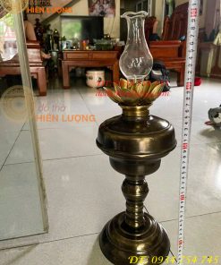 Đèn Dầu Pháp Bằng Đồng Cổ Đèn Hoa Sen