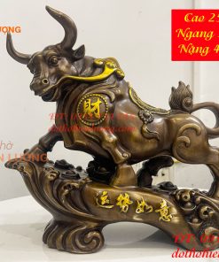 Tượng Trâu Tài Lộc Như Ý Bằng Đồng Phong Thủy