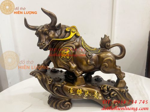 Tượng Trâu Tài Lộc Như Ý Bằng Đồng Phong Thủy
