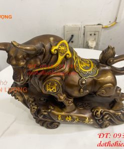 Tượng Trâu Tài Lộc Như Ý Bằng Đồng Phong Thủy