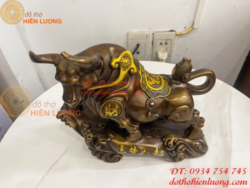 Tượng Trâu Tài Lộc Như Ý Bằng Đồng Phong Thủy