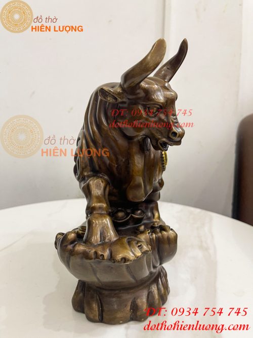 Tượng Trâu Tài Lộc Như Ý Bằng Đồng Phong Thủy