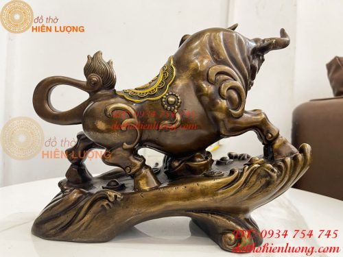 Tượng Trâu Tài Lộc Như Ý Bằng Đồng Phong Thủy