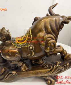 Tượng Trâu Tài Lộc Như Ý Bằng Đồng Phong Thủy