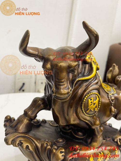 Tượng Trâu Tài Lộc Như Ý Bằng Đồng Phong Thủy