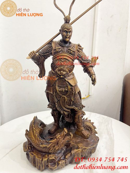 Tượng Tôn Ngộ Không Hàng Long Bằng Đồng Hun Cao 50cm