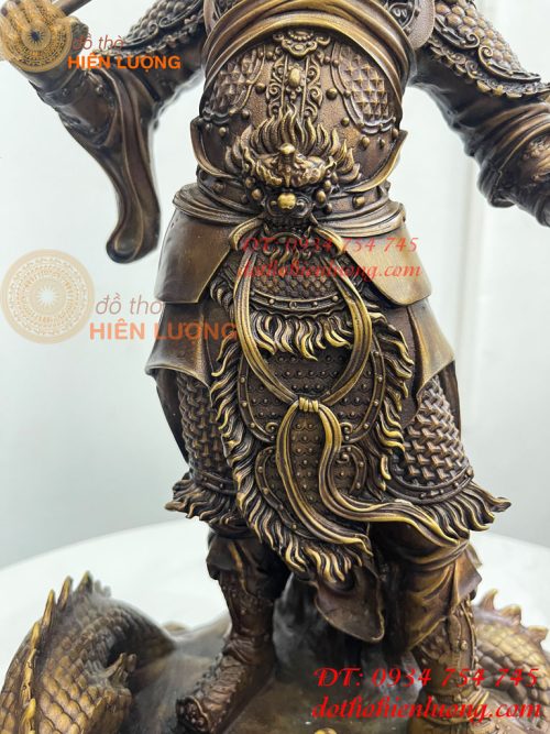 Tượng Tề Thiên Đại Thánh Hàng Long Bằng Đồng Hun Cao 50cm