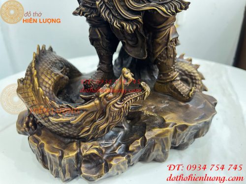 Tượng Tề Thiên Đại Thánh Hàng Long Bằng Đồng Hun Cao 50cm