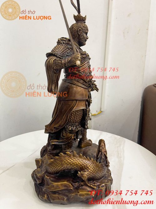 Tượng Tề Thiên Đại Thánh Hàng Long Bằng Đồng Hun Cao 50cm