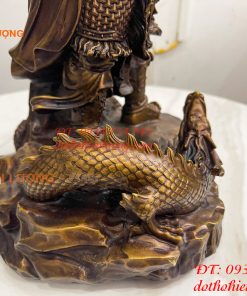 Tượng Tề Thiên Đại Thánh Hàng Long Bằng Đồng Hun Cao 50cm