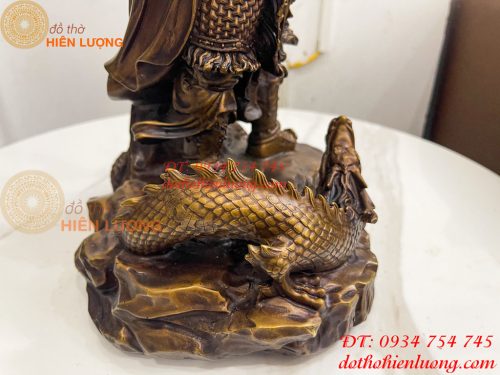 Tượng Tề Thiên Đại Thánh Hàng Long Bằng Đồng Hun Cao 50cm