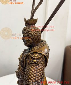 Tượng Tề Thiên Đại Thánh Hàng Long Bằng Đồng Hun Cao 50cm