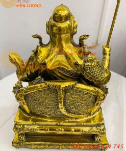 Tượng Quan Công Đọc Sách Ngồi Ghế Hổ Bằng Đồng Cao 30cm